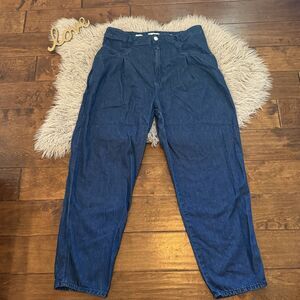 Closed High Rise Pleated Front Pearl Jeans Blue Organic Cotton Size 1234 Denim